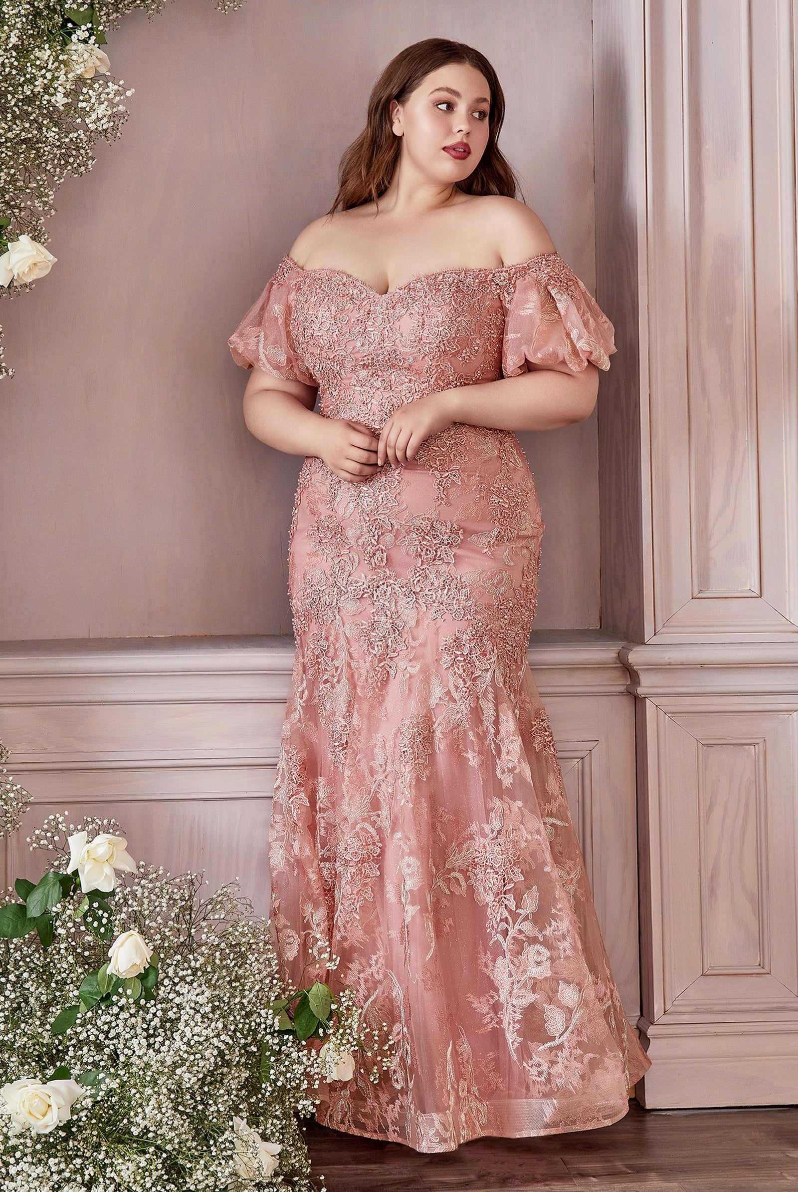 Off-the-shoulder Gown-smcdress