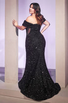 Sequin Gown: Off-the-Shoulder-smcdress