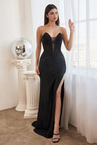 Strapless corset gown w/ hot stones-smcdress
