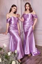 SATIN STRAPLESS FITTED GOWN-smcdress