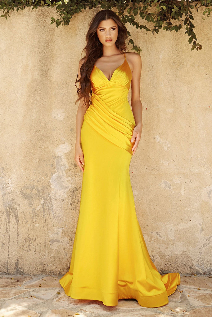 Fitted satin mermaid gown-smcdress