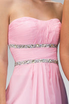 Strapless Chiffon Dress with Sequin Detailing-smcdress