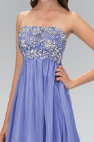 Empire Strapless Dress with Sequin Embellished Bodice-smcdress