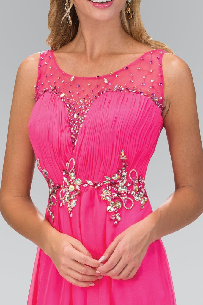 Long Dress with Jeweled Neckline and Waist-smcdress