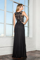 Empire Waist V-Neck Ruched Long Dress with Lace Back-smcdress