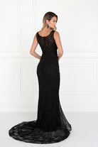 Lace Mermaid Long Dress with Beads Embellished-smcdress