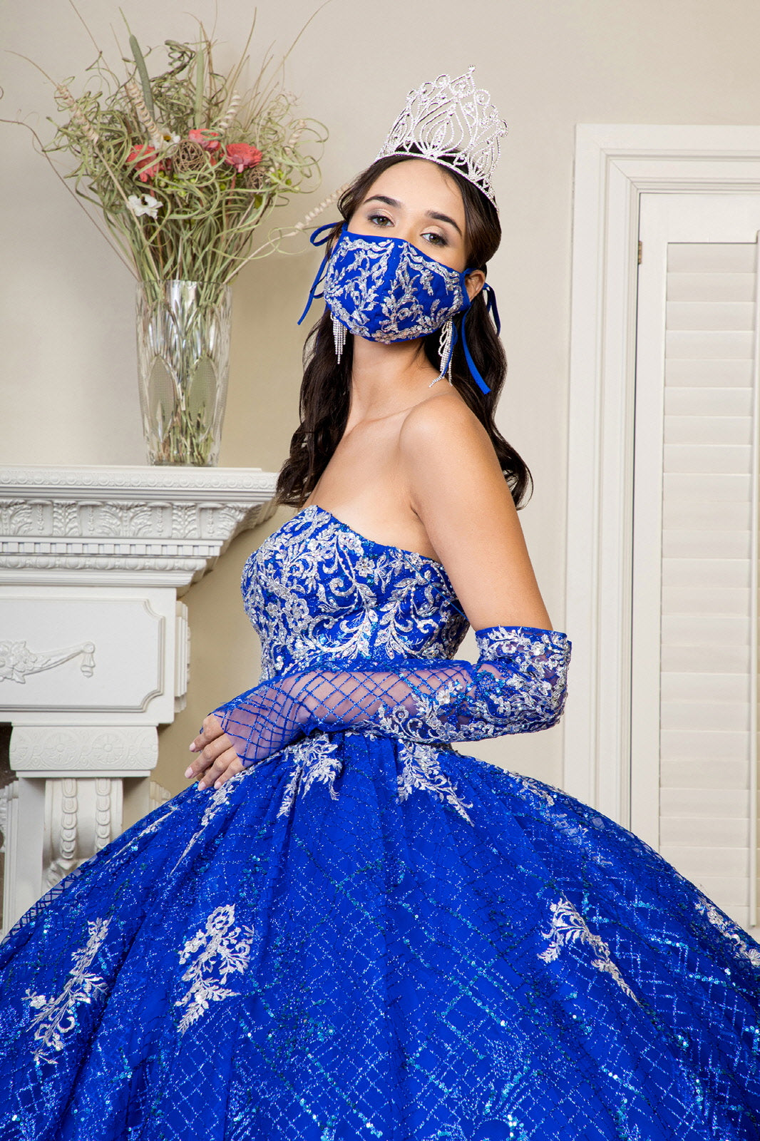 Quinceanera Dress With Detached Long Sleeve-smcdress