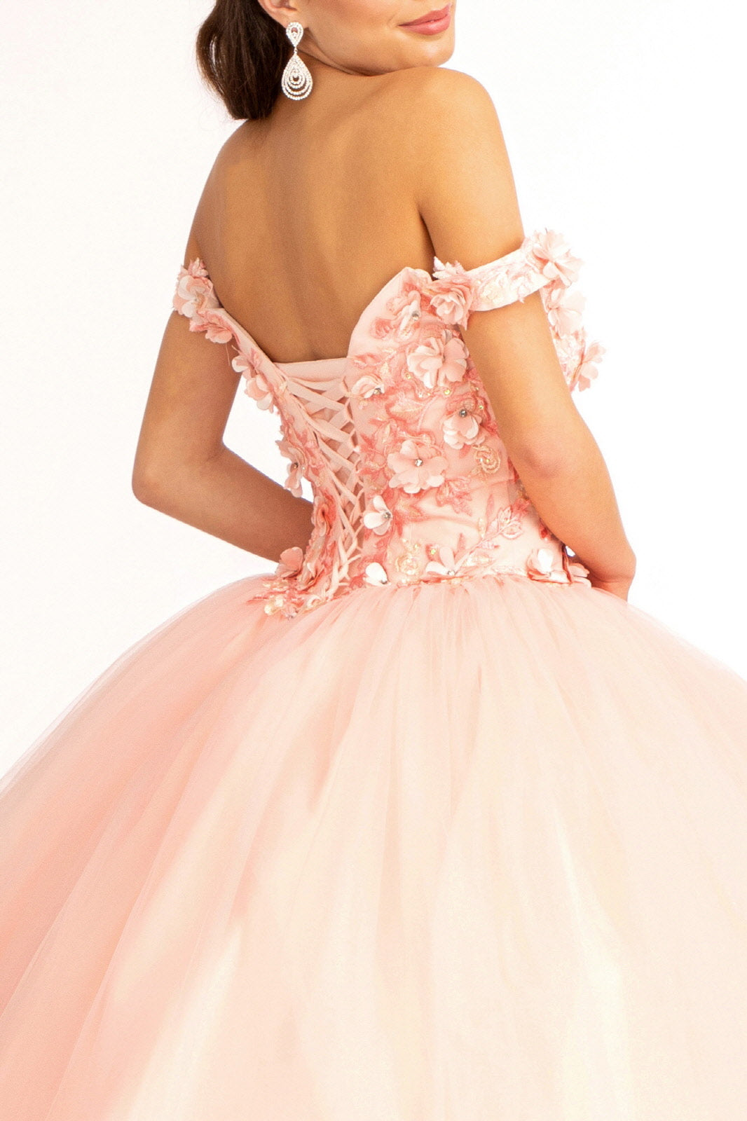 3D Floral Applique Embellished Quinceanera Dress-smcdress