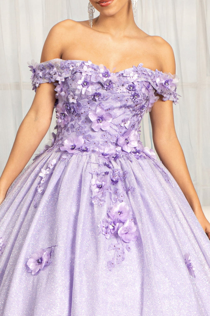 Floral Applique and Jewel Embellished Quinceanera Dress-smcdress