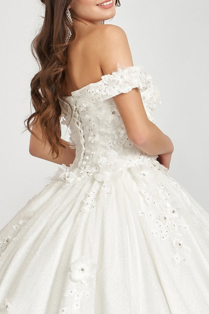 Floral Applique and Jewel Embellished Quinceanera Dress-smcdress
