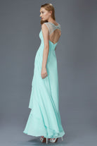 Sweetheart Long Chiffon Dress with Beaded Detailing-smcdress