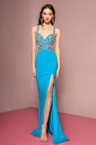 Floor Length Dress with Embroidery and Cut Outs-smcdress