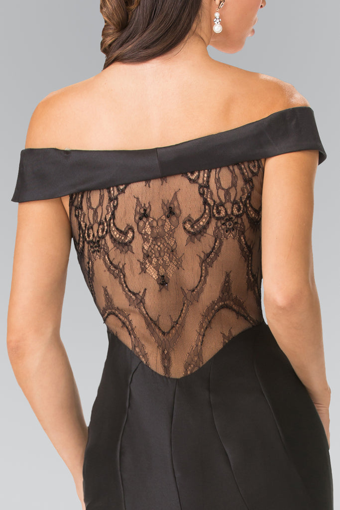 Lace Sheer Back Dress with Off-Shoulder-smcdress
