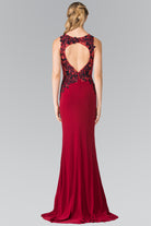 Beads Embellished Long Dress with Cut-Out Back-smcdress