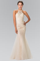 Beaded Lace and Tulle Long Dress-smcdress