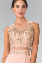 Sleeveless Mock Two-Piece Prom Dress with Loyal Embroidery Details-smcdress