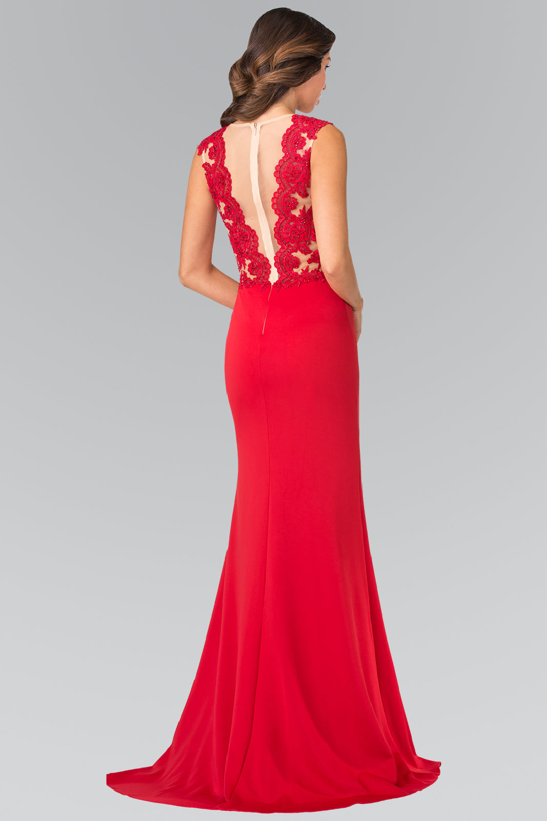 Sleeveless Lace Embellished Long Dress-smcdress
