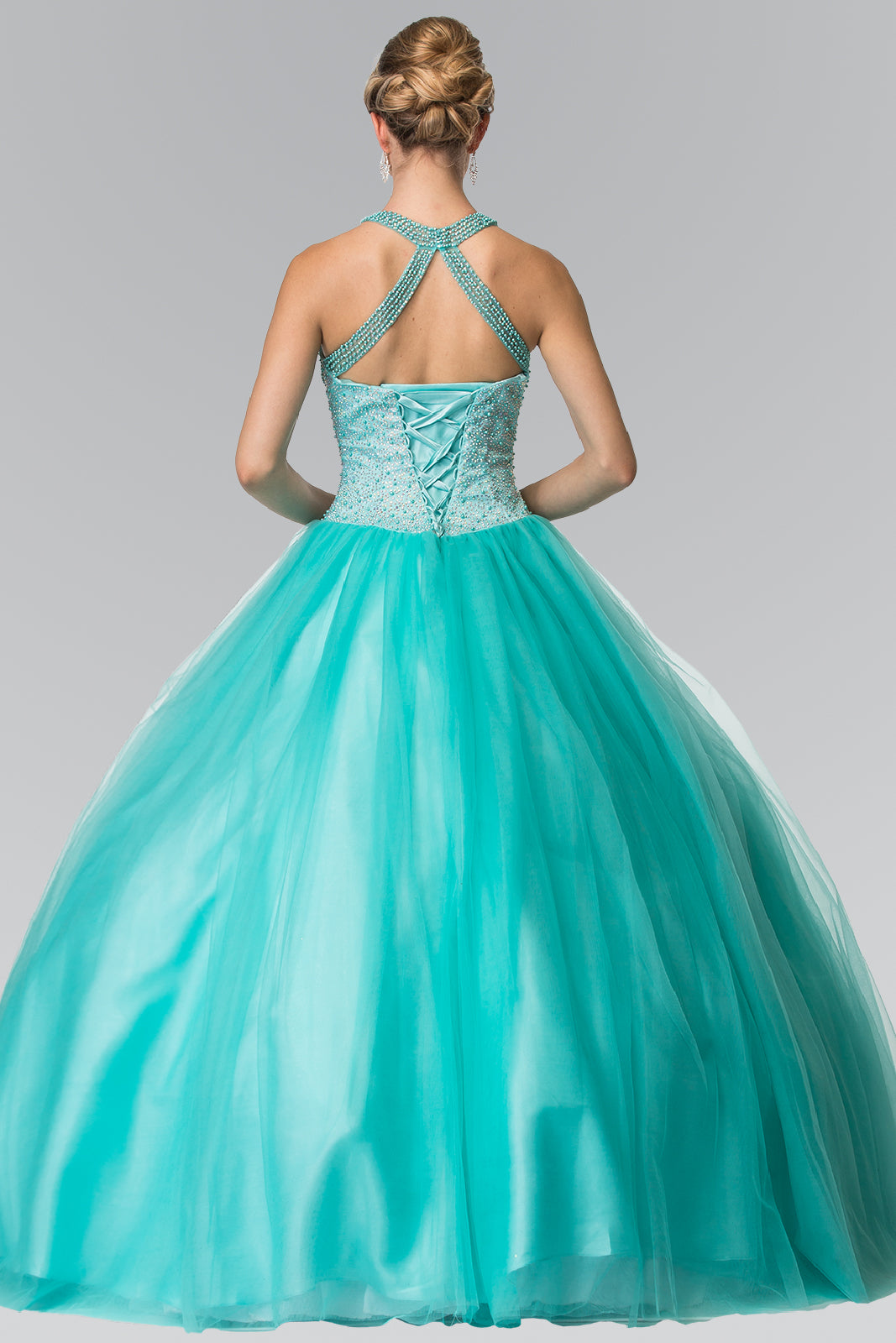 Illusion Sweathearted Tulle Quinceanera Dress-smcdress