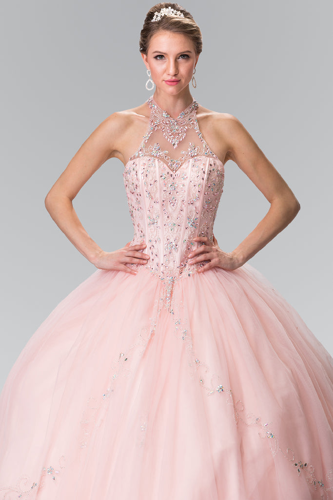 Beads Embellished Quinceanera Long Dress-smcdress