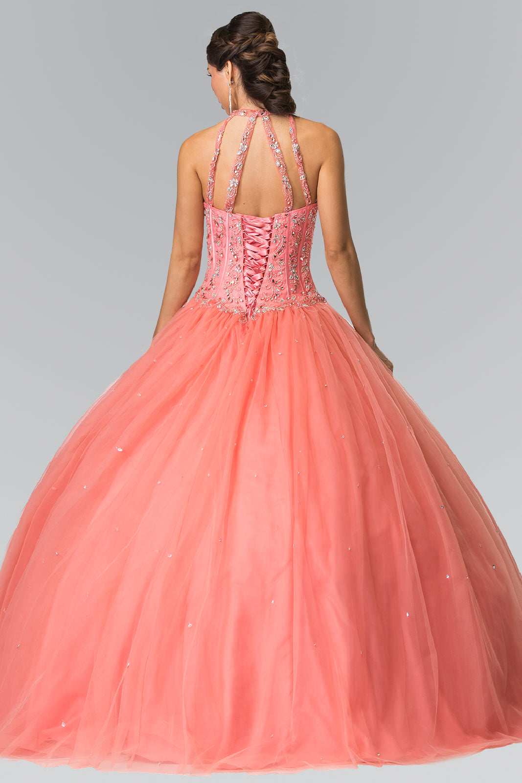 Beads Embellished Quinceanera Long Dress-smcdress