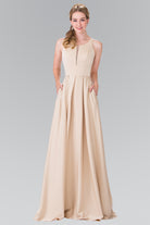Prom Dress with Notched Scoop and Long Skirt-smcdress