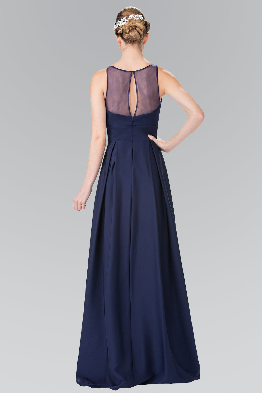 Prom Dress with Notched Scoop and Long Skirt-smcdress