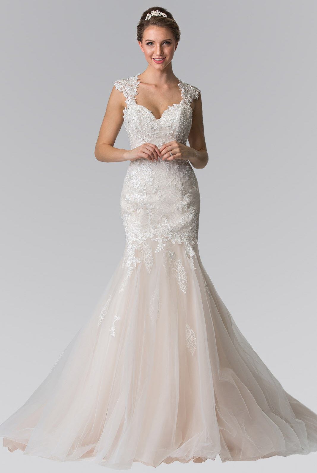 Lace Embellished Mermaid Style Wedding Dress GLGL2367-smcdress