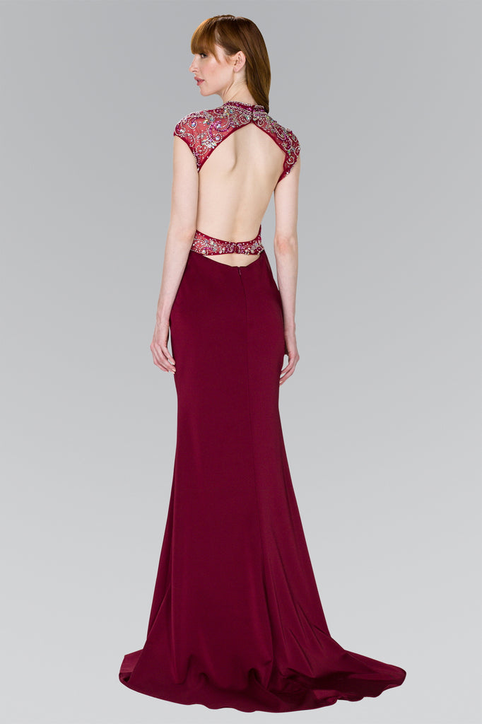 Trumpet Long Dress with Jewel Embellished-smcdress