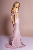 Cut-Away Shoulder Glitter Mermaid Dress-smcdress