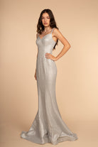 Glitter Mermaid V-Neck Long Dress-smcdress