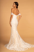 Sweethearted Embroidered Mesh Mermaid Wedding Gown-smcdress