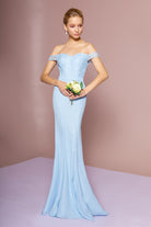Lace Embellished Bodice Chiffon Mermaid Dress-smcdress