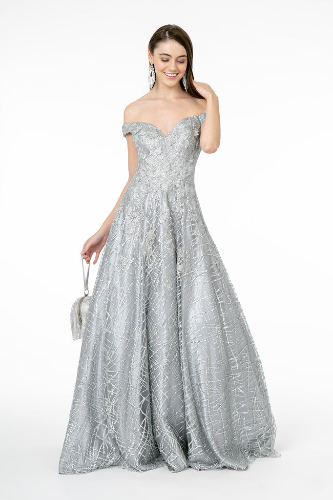 Embroidered Sequin Glitter Embellished Mesh Dress-smcdress