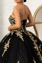 Jewel Embellished Tull Quinceanera Ball Gown Embroidered Mesh Cape-smcdress