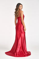 Sweetheart Satin Mermaid Dress Open Back and Side Gathered Waistline GLGL3044-smcdress