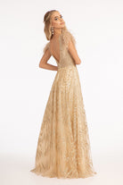 Feather-Shoulder Embellished A-line Dress-smcdress