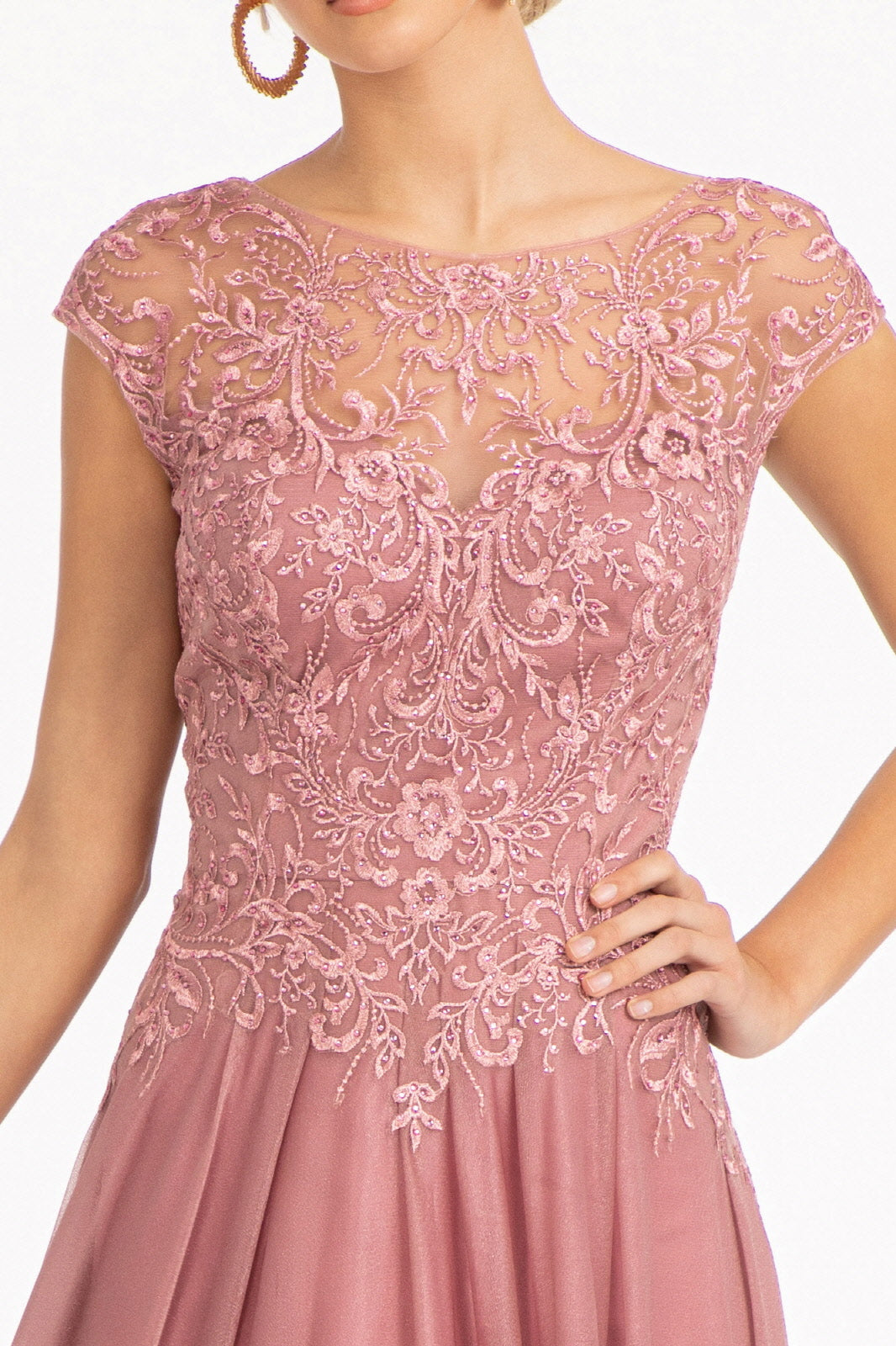 Beads Embellished Embroidered A-line Dress-smcdress