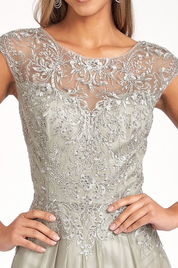 Beads Embellished Embroidered A-line Dress-smcdress