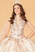 Sequin Glitter Embellished Quinceanera Dress Corset Back-smcdress