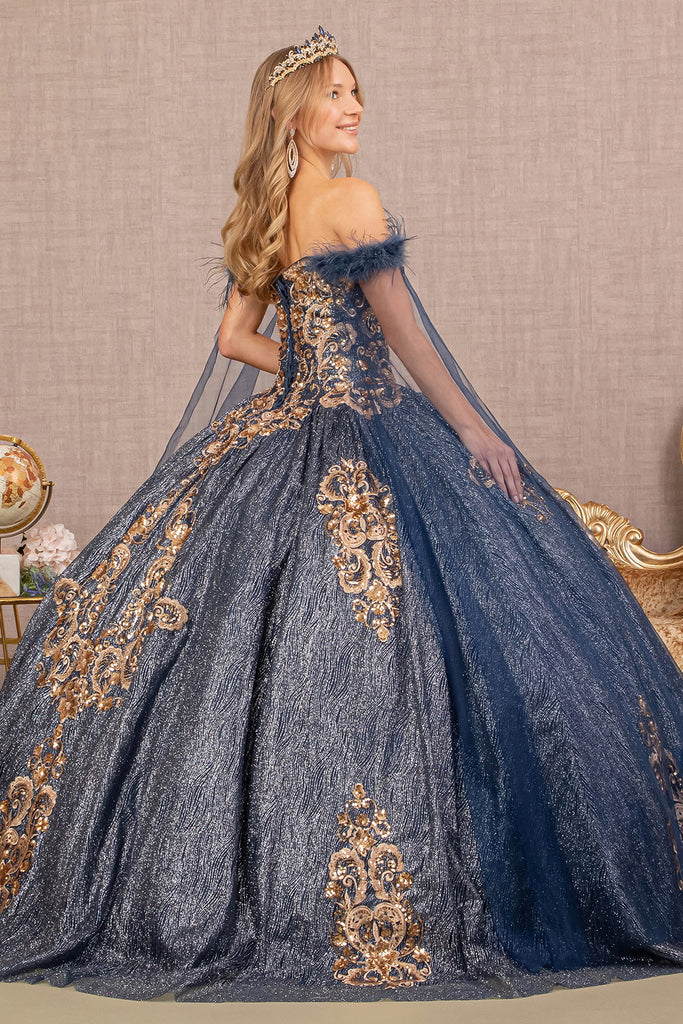 Quinceanera Gown with Detachable Side Mesh Layer-smcdress