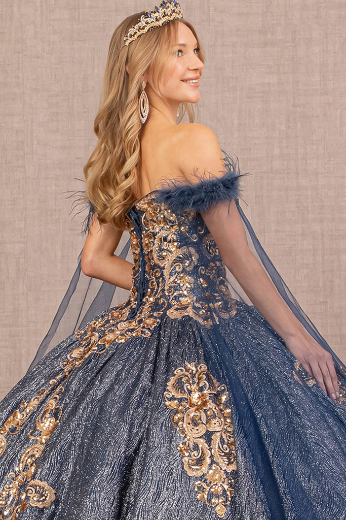 Quinceanera Gown with Detachable Side Mesh Layer-smcdress