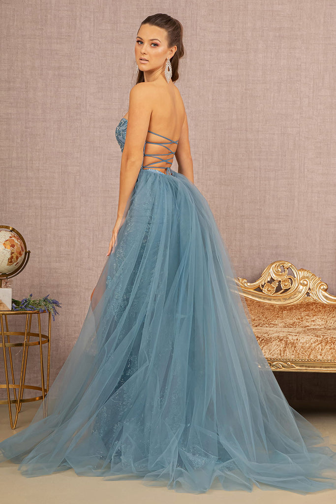Glitter Mermaid Dress w/ Detachable Mesh Layer-smcdress