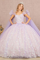 Jewel Glitter Mesh Layer and Ribbons Quinceanera Gown-smcdress