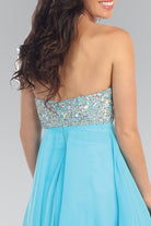 Strapless Chiffon Short Dress with Jewel Detailing-smcdress