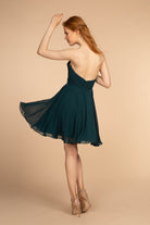 Ruched Strapless Sweetheart Chiffon Short Dress-smcdress