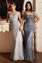 Embellished Sheath Gown, Fitted-smcdress