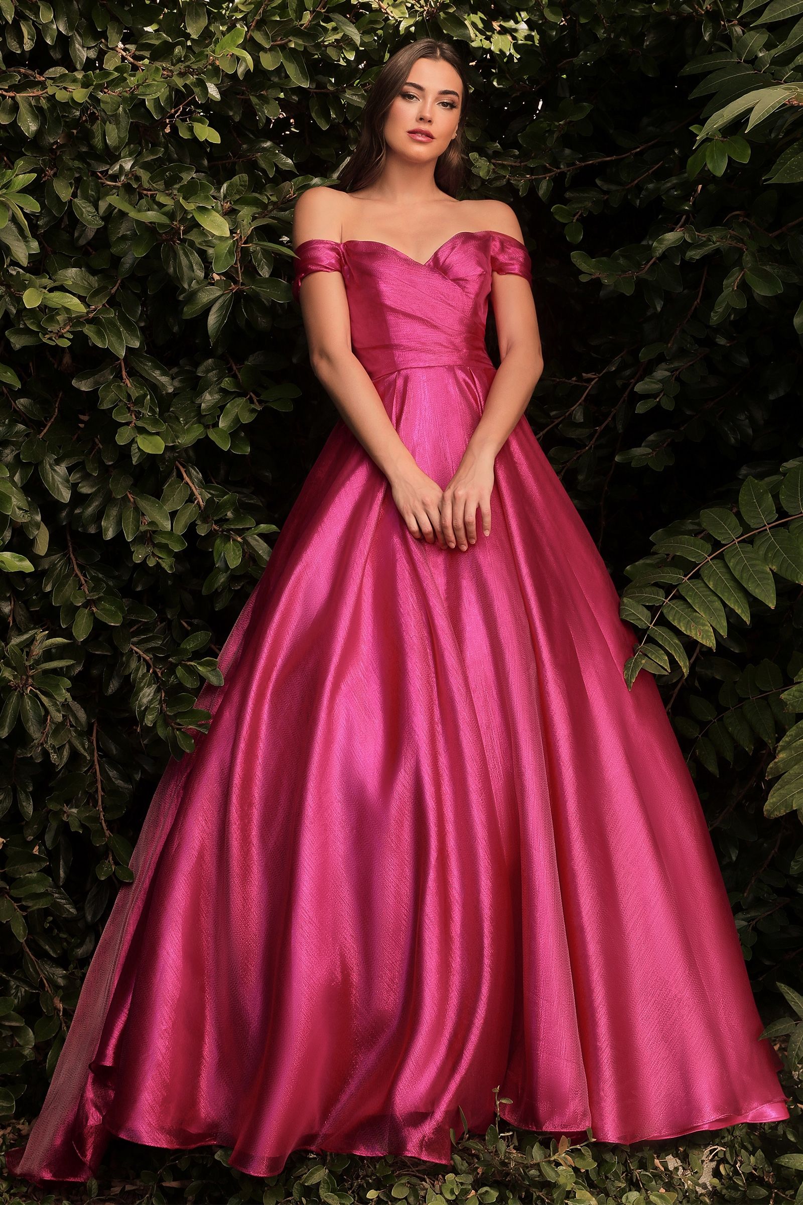 Off-shoulder Organza Ball Gown-smcdress