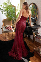 Sequin Long Prom Dress w/ Strapless Corset-smcdress