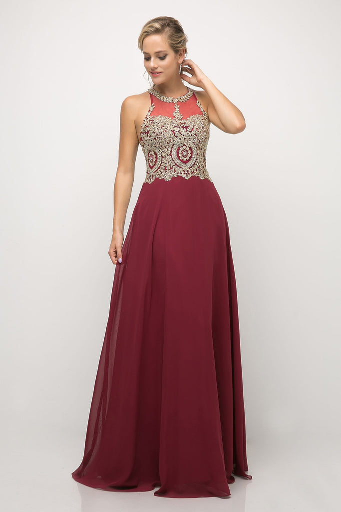 A-LINE CHIFFON DRESS-smcdress